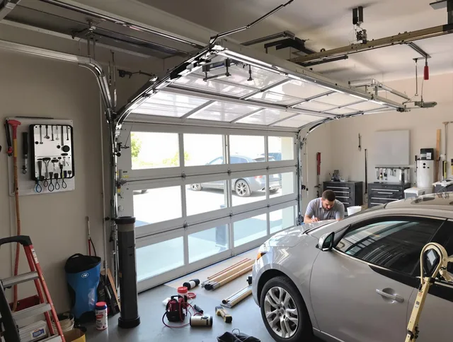 Garage door noise reduction service by Wellington Garage Door Repair in Wellington