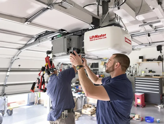 Wellington Garage Door Repair technician performing advanced diagnostics on garage opener in Wellington