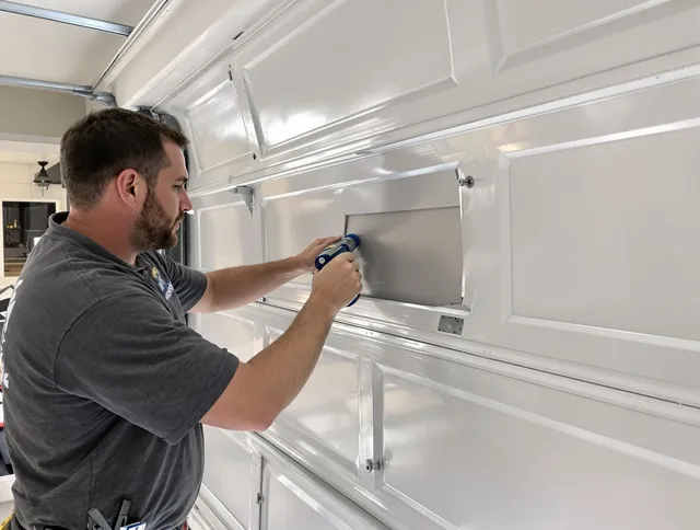 Garage door panel repair by Wellington Garage Door Repair in Wellington
